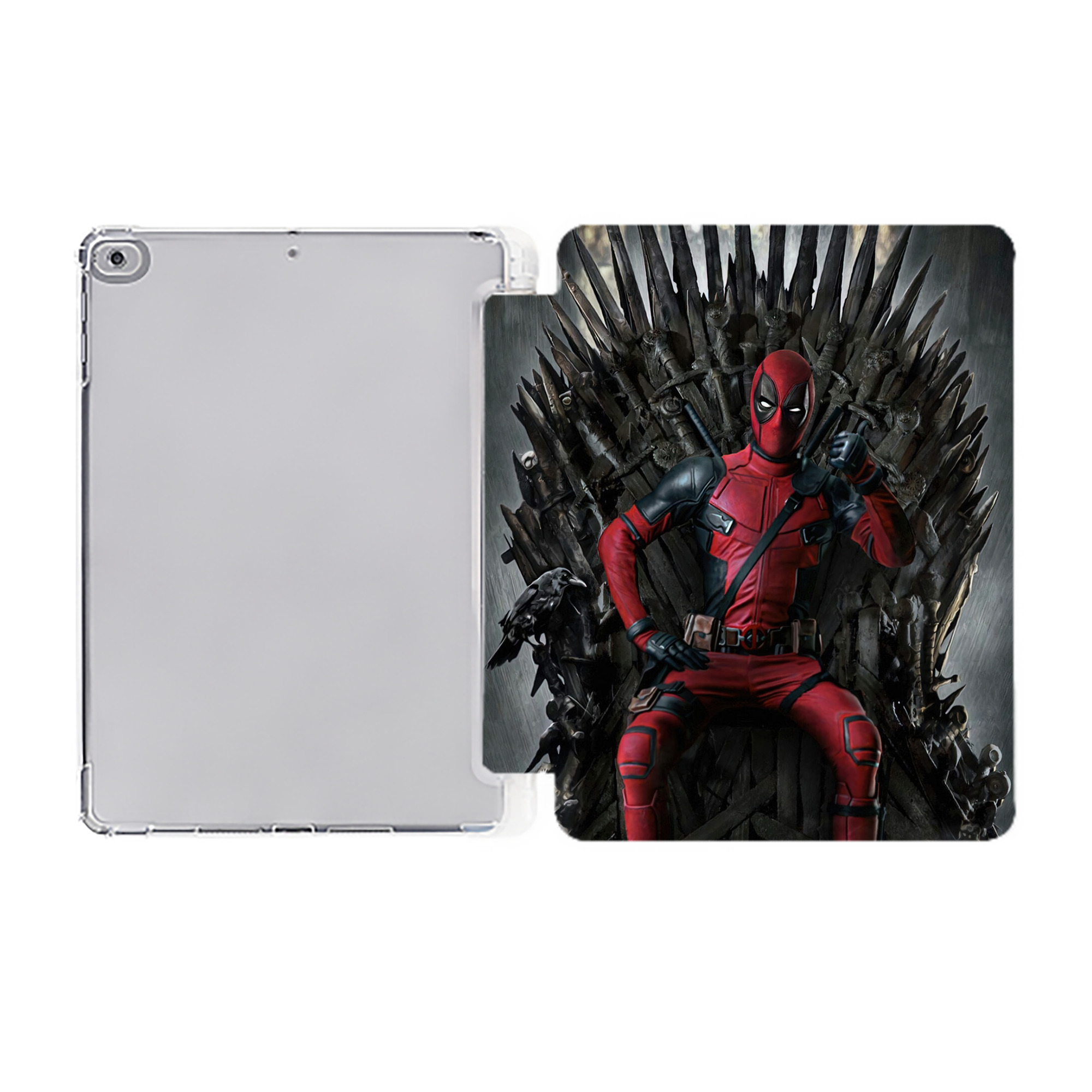 （画像用） Deadpool デッドプール IPad ケース ペン収納付き 三つ折りスタンド PUレザー×シリコン 対応機種9.5/10.5/10.9インチ
